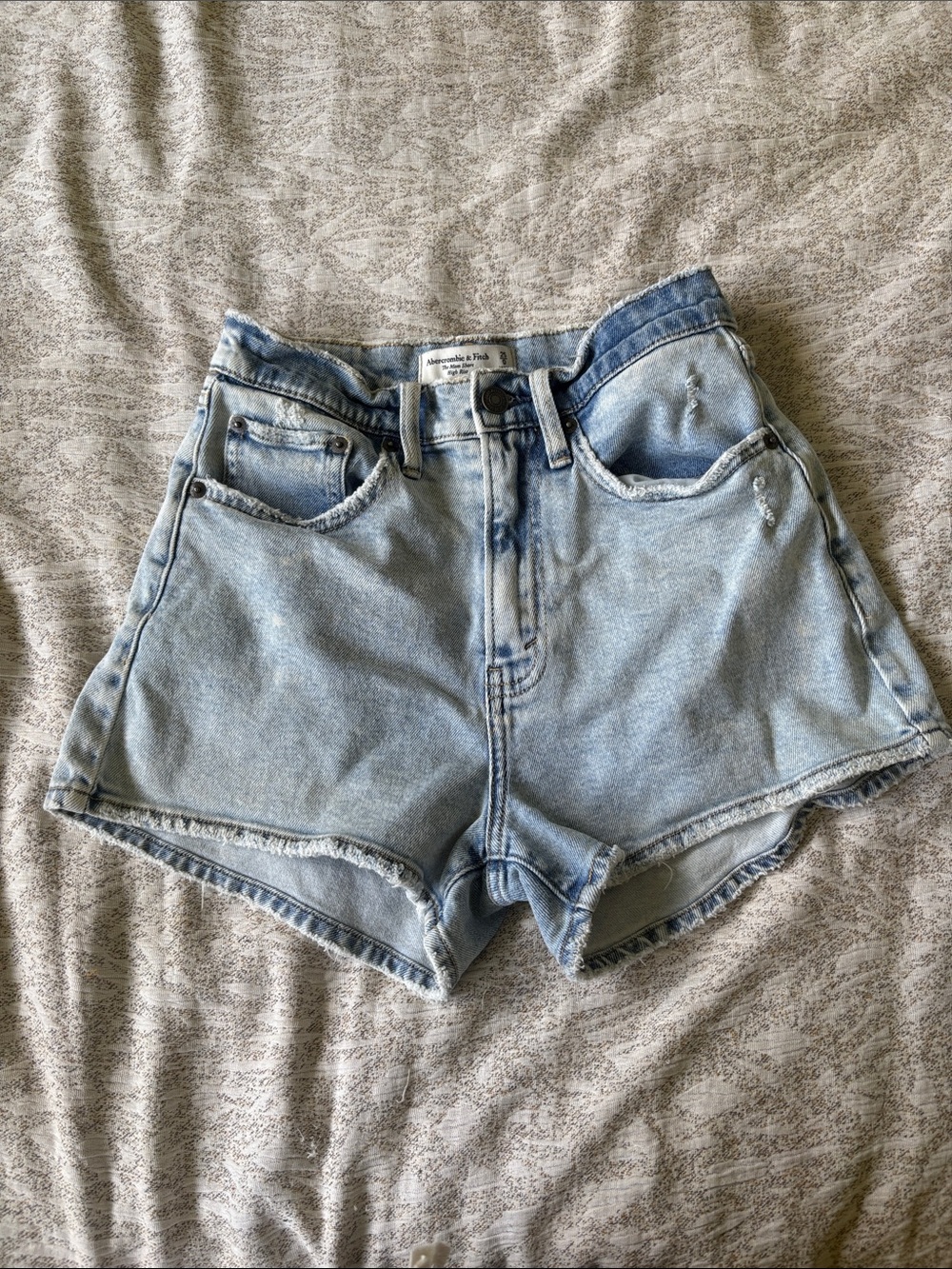 Abercrombie & Fitch Light Blue High-Rise Denim Shorts